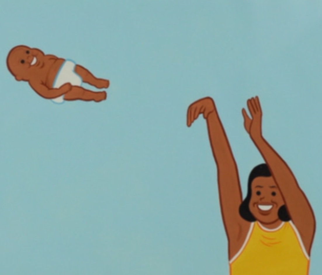 Woman throwing baby meme